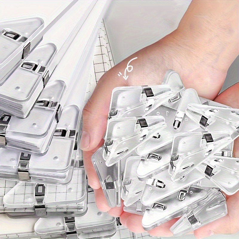 Binder Clip Assorted - 22pcs Clear Triangle Clip Set |