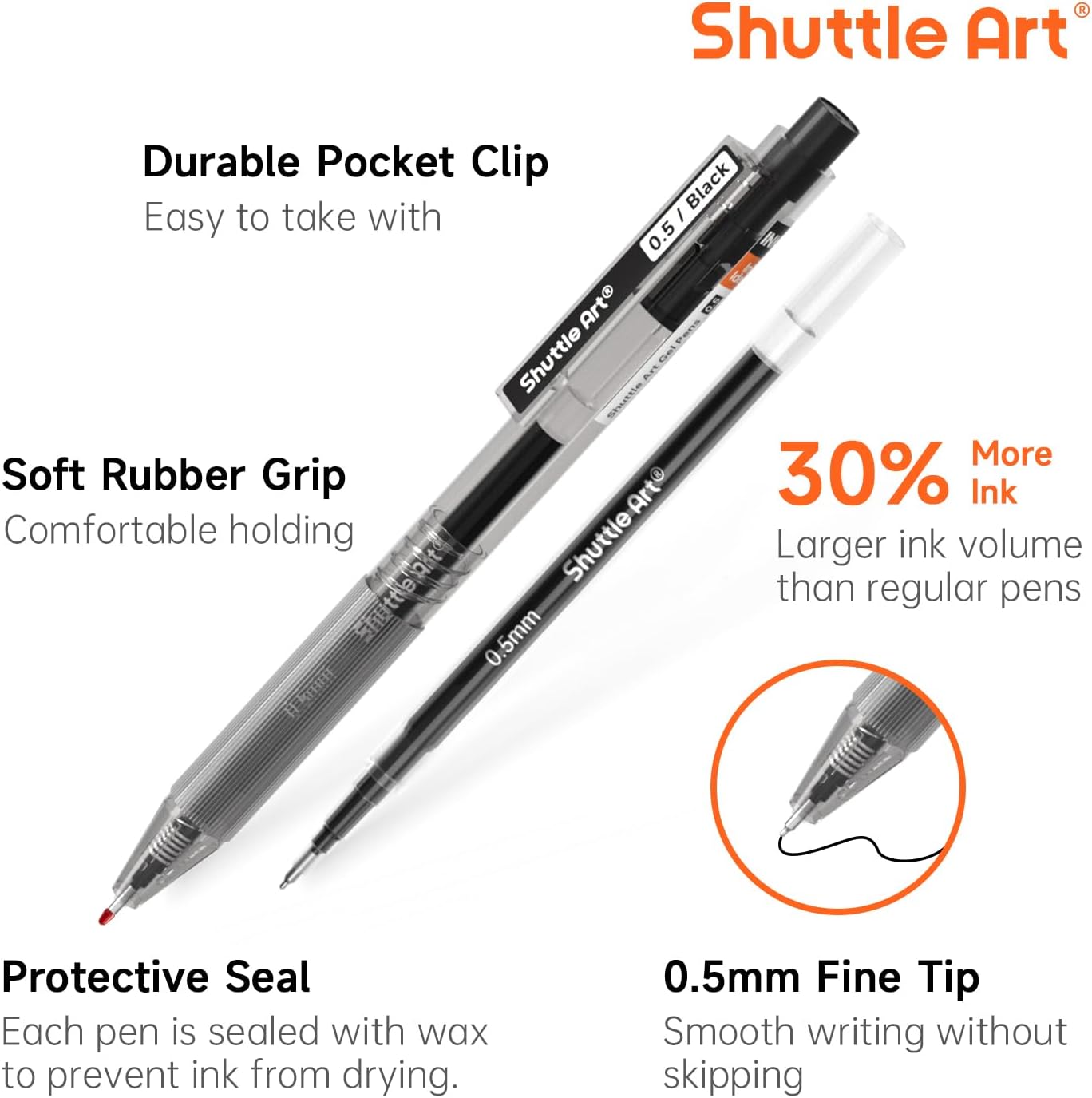 Shuttle Art Black Gel Pens, In - Gel Ink Pen Set 评论和价格