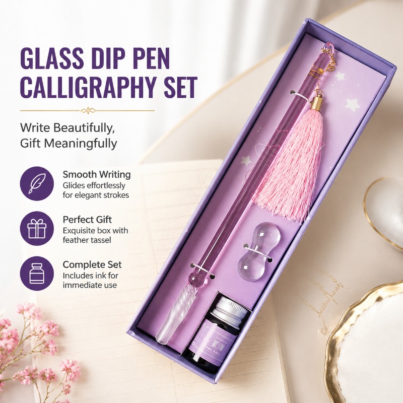 Glass Dip Pen Calligraphy Set  - Fountain Pen Ink 评论和价格