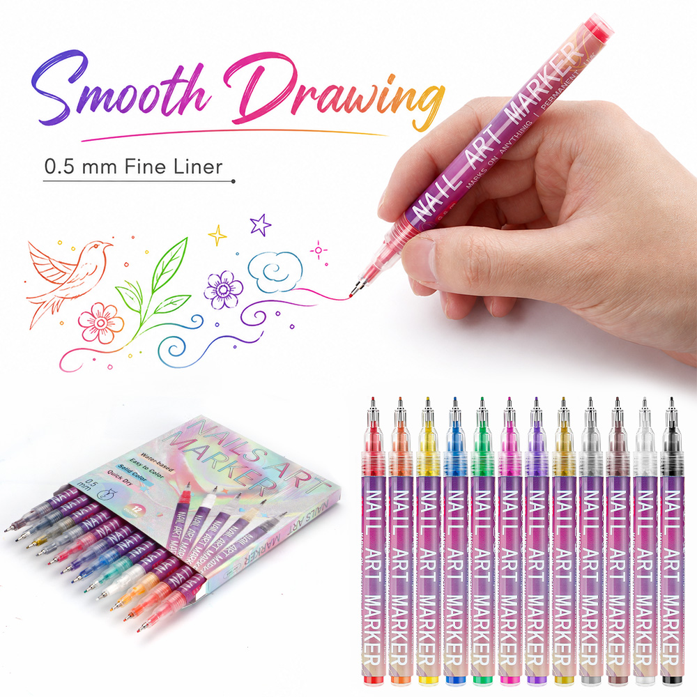 12 Pcs 0.5mm Fine Line Marker  - Copic Marker Sketch 评论和价格