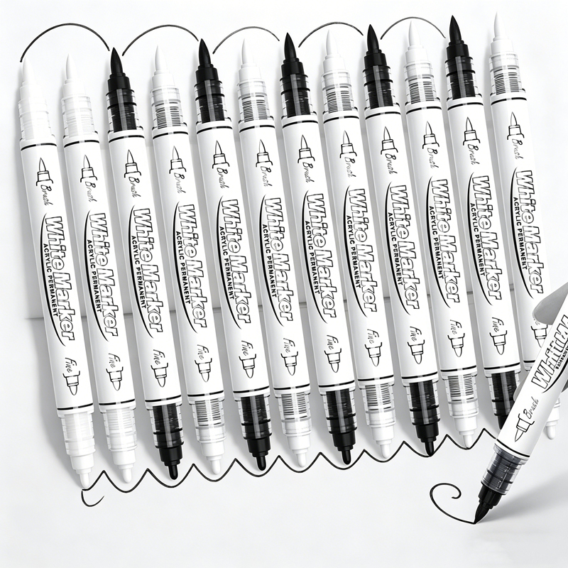 Black/White Large Capacity Dua - Whiteboard Marker Set 评论和价格