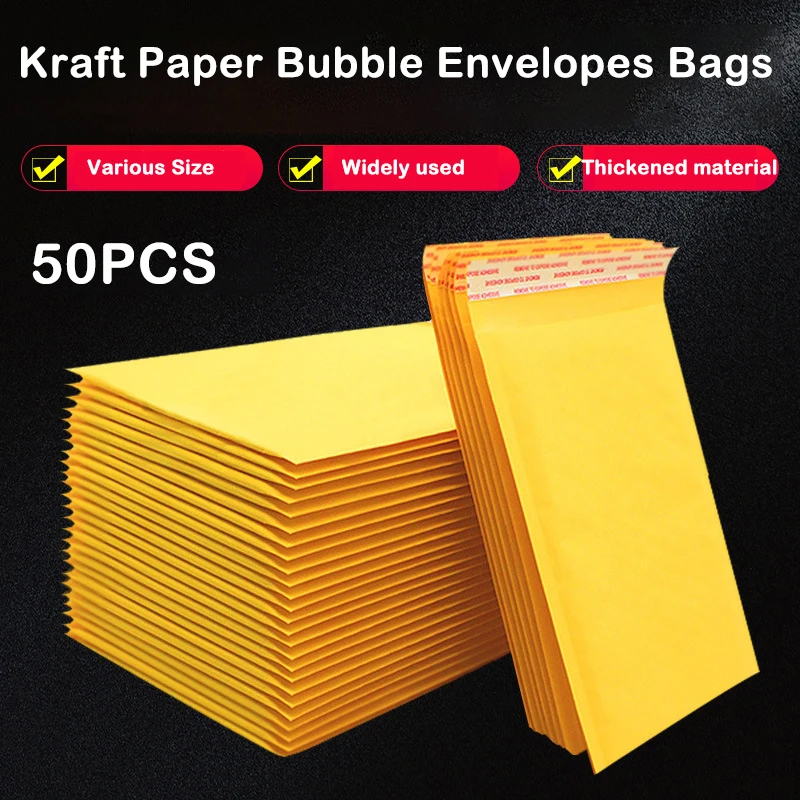 50PCS Kraft Paper Bubble Maile - Letter Envelope Kraft 评论和价格